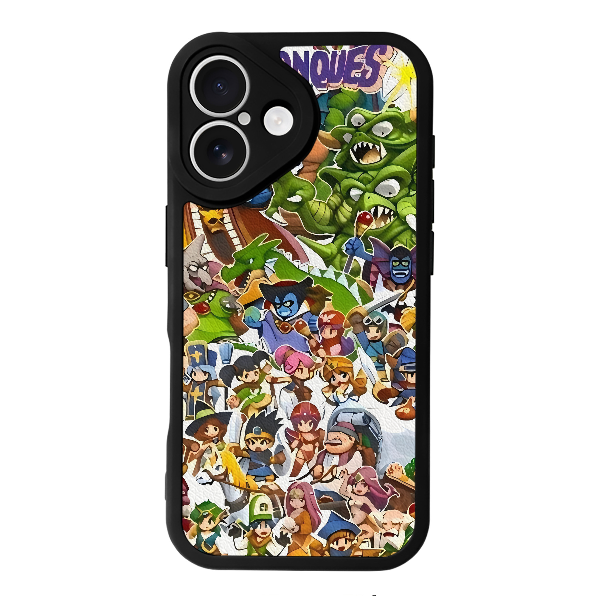 （画像用） ドラゴンクエスト Doragon Kuesuto Dragon Quest 【iPhone 16シリーズ対応】シリコンスマホケース（レザー調） 材質：シリコン